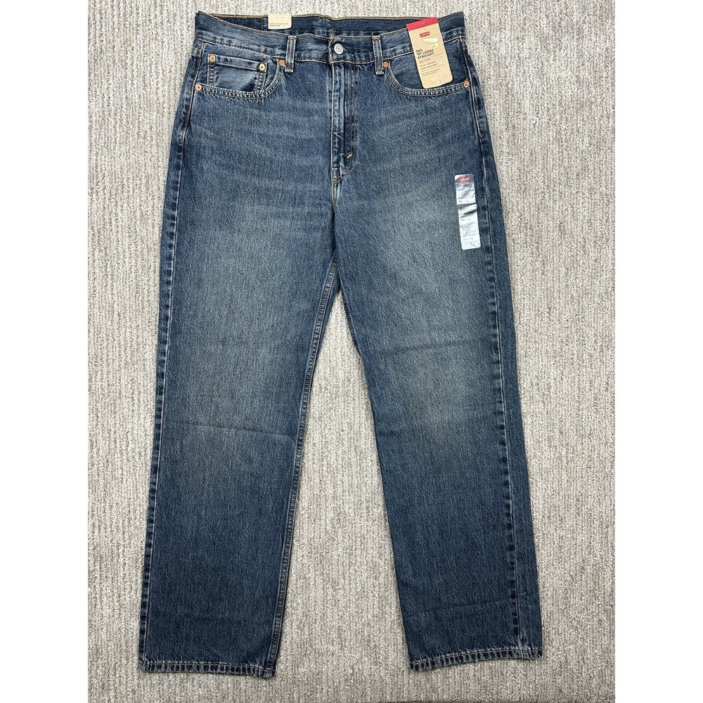Levis 565 Jeans Mens 33x32 Loose Straight Blue Denim Medium Wash 100% Cotton NWT